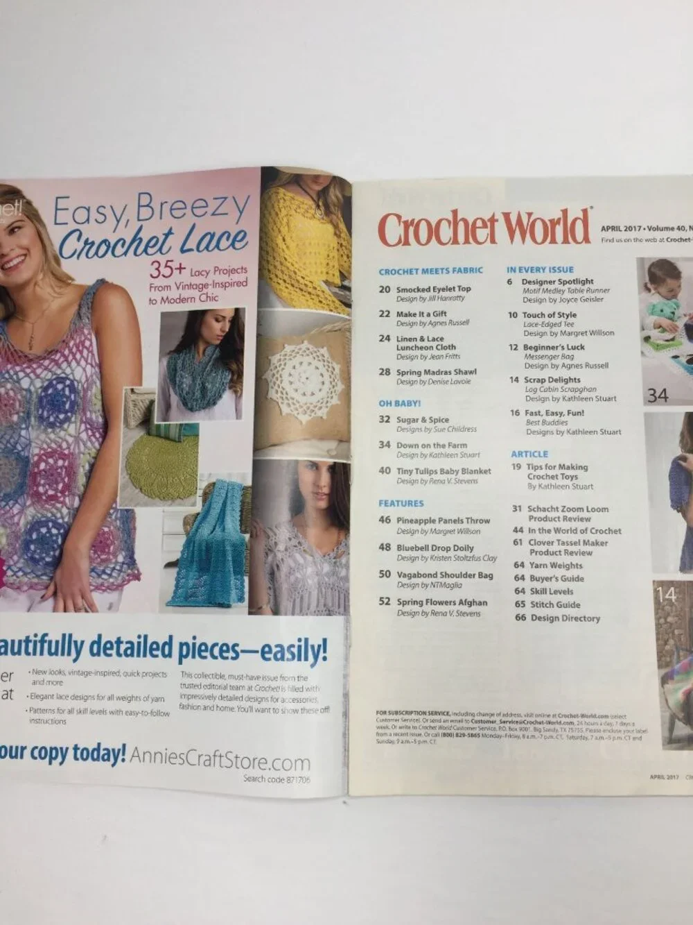Crochet World April 2017 Magazine 18 Designs Projects Patterns